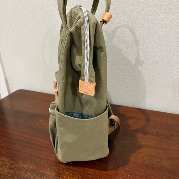 himawari Large Backpack With USB Charging Port - Olive Green - Picture 3 of 11